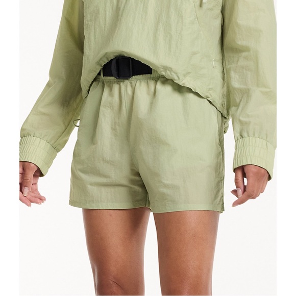 FLX Pants - NWT FLX Buckle-Front Twill Woven Active Shorts High Rise Relaxed Green XS, M, XL